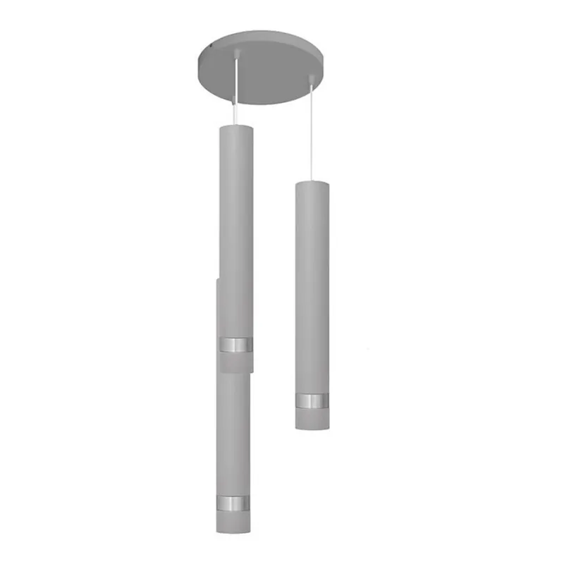 Vrácení Zdarma LED Lustr na lanku TUBA 3xGU10/4,8W/230V šedá/lesklý chrom
