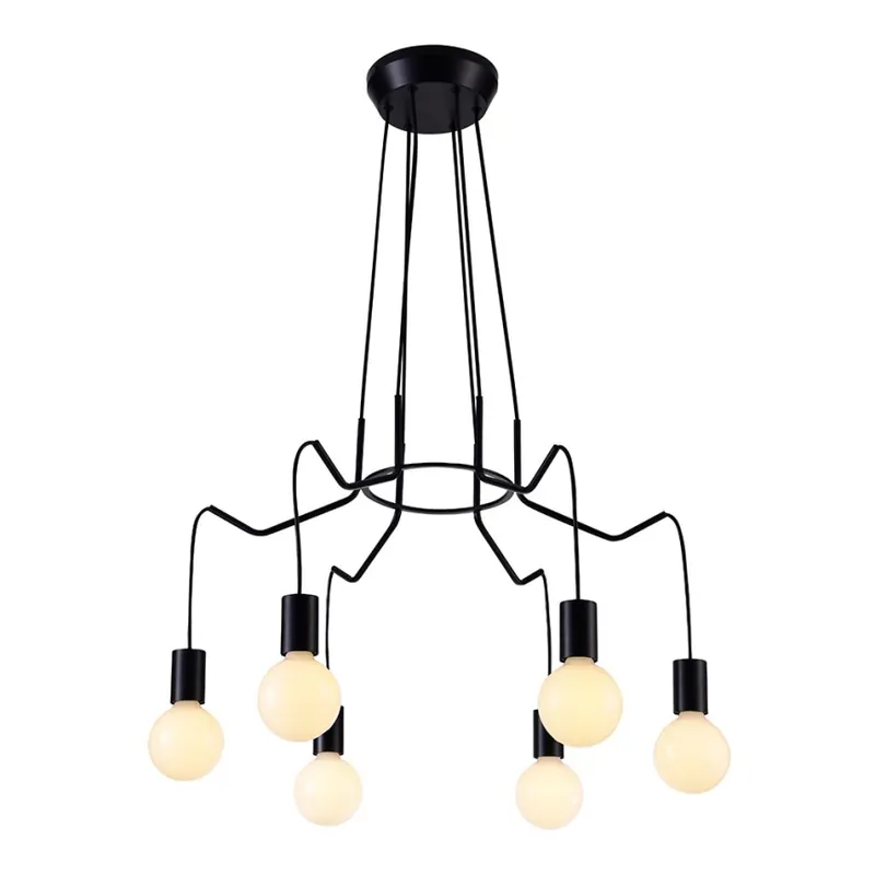 Lustr na lanku BASSO 6xE27/40W/230V černá Nová Kolekce