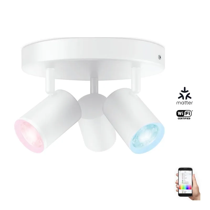 Super Cena WiZ - LED RGBW Stmívatelné bodové svítidlo IMAGEO 3xGU10/4,9W/230V 2200-6500K Wi-Fi CRI 90 bílá