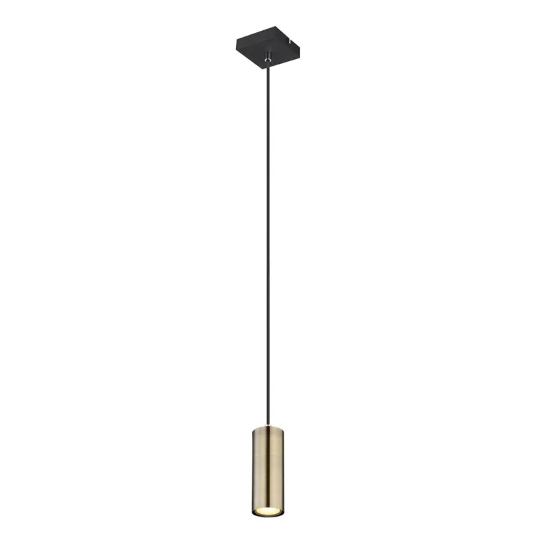 Bezpečná Platba Globo - Lustr na lanku 1xGU10/35W/230V černá/mosaz