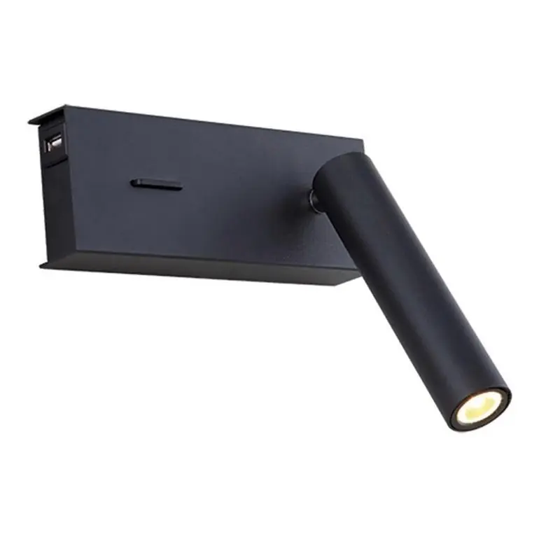 Zambelis H75 - LED Nástěnné svítidlo LED/3W/230V USB černá Akční Cena