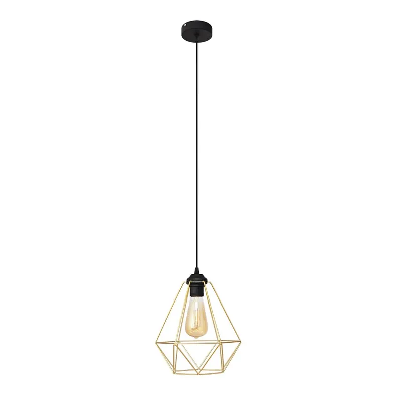 Poslední Šance Lustr na lanku KARO 1xE27/15W/230V zlatá/černá