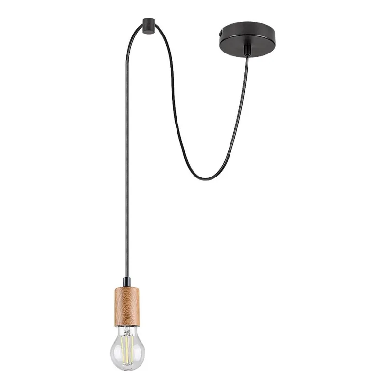 Tovární Cena Rabalux - Lustr na lanku 1xE27/60W/230V buk