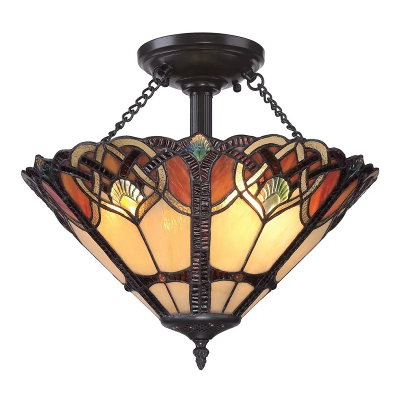 Quoizel - Stropní svítidlo Tiffany CAMBRIDGE 2xE27/100W/230V Vrácení Zdarma