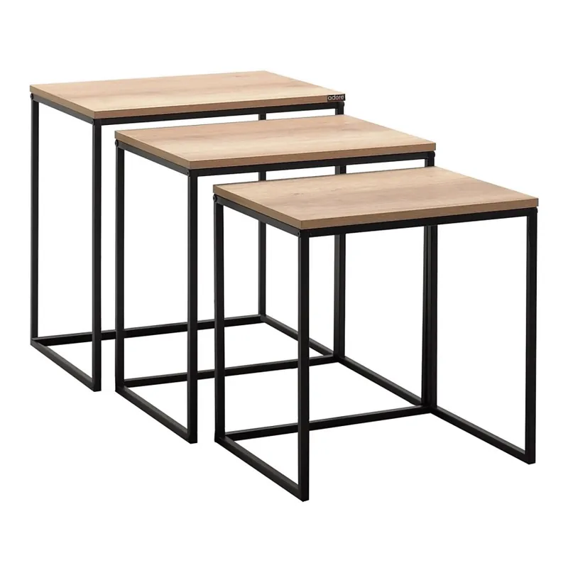 Top Prodej SADA 3x Konferenční stolek 55x40/51x39/46x37 cm hnědá