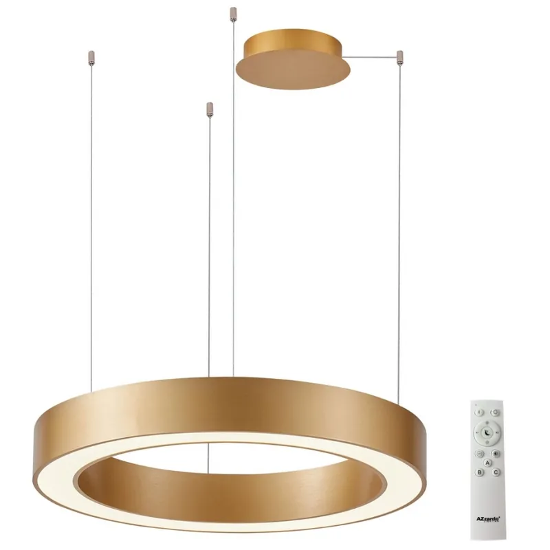 Nejlepší Volba Azzardo AZ5054 - LED Stmívatelný lustr na lanku MARCO LED/100W/230V zlatá + dálkové ovládání