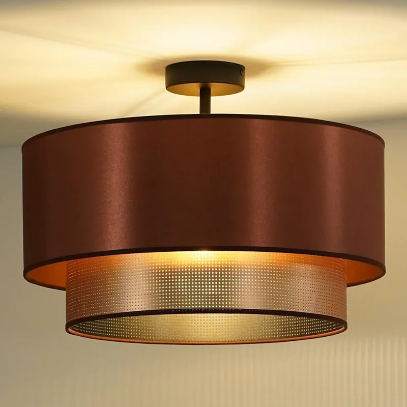 Časově Omezené Duolla - Přisazený lustr COPPER SHINY 1xE27/15W/230V pr. 45 cm měděná