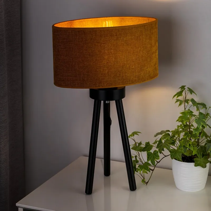 Jen Po Omezenou Doba Duolla - Stolní lampa OVAL 1xE27/15W/230V pr. 30 cm hnědá