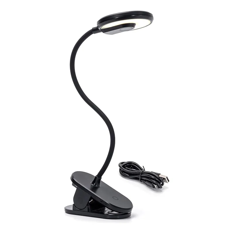 Aigostar - LED Stmívatelná nabíjecí stolní lampa s klipem LED/3W/5V 1800mAh černá Bezpečná Platba