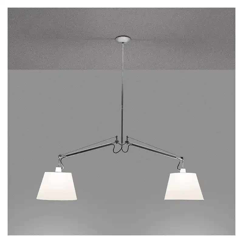 Artemide Tolomeo Basculante sospensione due bracci, designové závěsné svítidlo, 2x17W LED E27, bez stínítkem Akční Cena