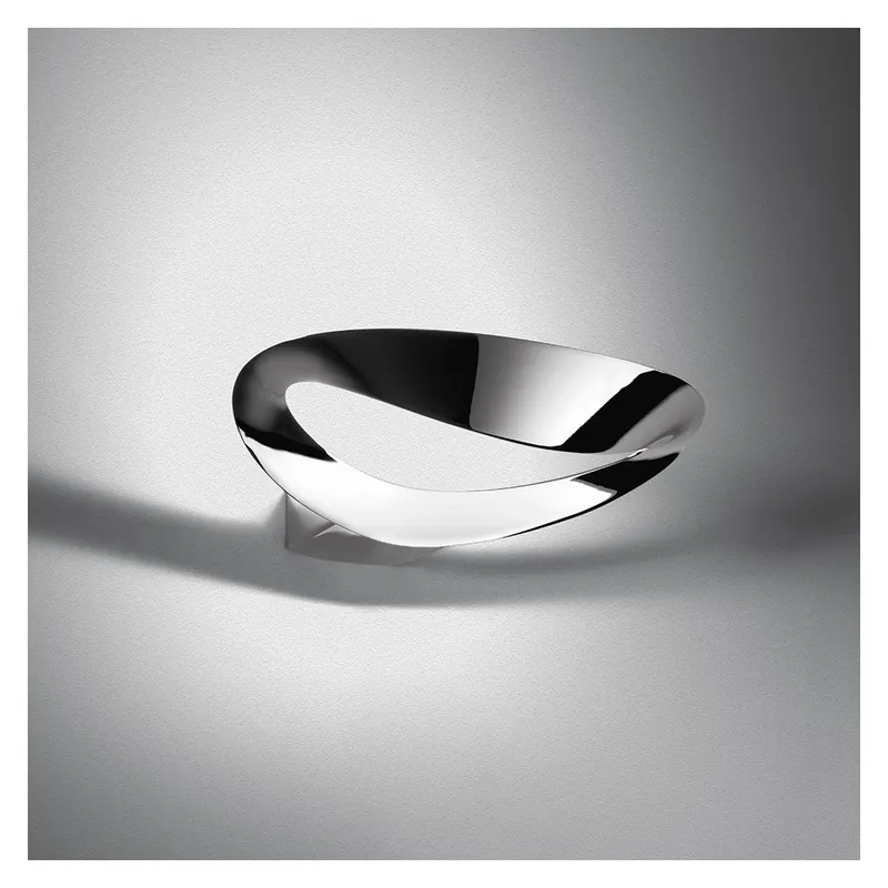 Ověřený Artemide Mesmeri LED, designová nástěnná lampa, 28W LED 3000K stmívatelná, chrom, šířka 34cm