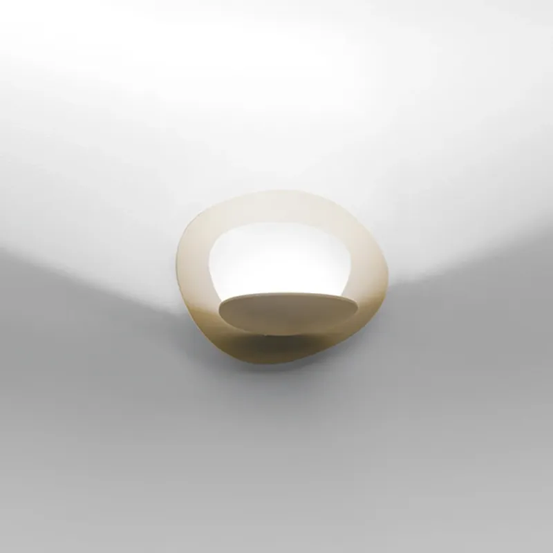 Omezená Nabídka Artemide Pirce micro wall, zlaté designové nástěnné svítidlo, 27W LED 3000K, šířka 22cm