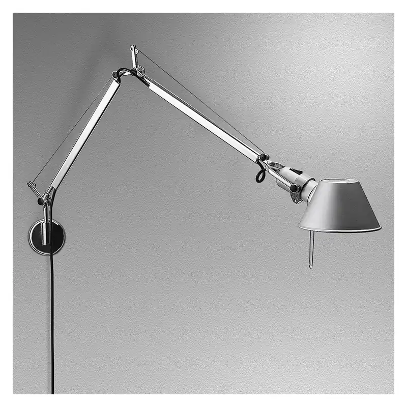 Nízká Cena Artemide Tolomeo Mini Parete, hliníková nástěnná lampa s vypínačem, 1x10W LED E27, 68+54cm