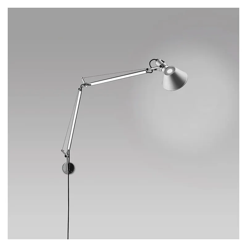 Artemide Tolomeo Parette, hliníková nástěnná lampa se stmívačem, 8W LED 3000K, 81+67cm Zlevněný