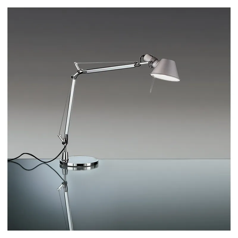 Nová Kolekce Artemide Tolomeo Mini Tavolo, hliníková stolní lampa s vypínačem, 1x10W LED E27, 68+54cm