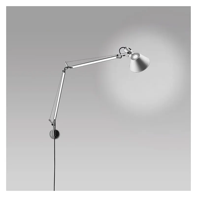 Akce Artemide Tolomeo Parette, hliníková nástěnná lampa s vypínačem, 1x10W LED E27, 81+67cm