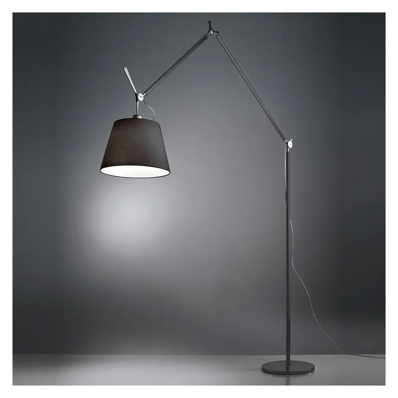 Cenově Výhodný Artemide Tolomeo Mega Terra 42, černá stojací lampa s vypínačem pro 1x21W LED E27, černé stínítko, max 334cm