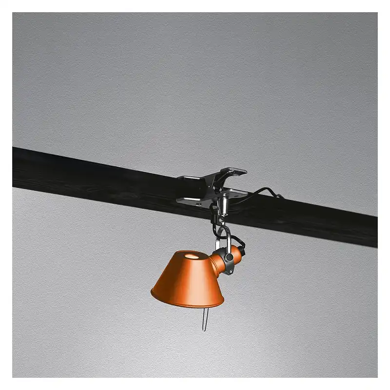 Artemide Tolomeo Micro pinza, oranžová lampa s klipem, 1x46W E14, 20 cm Nízká Cena
