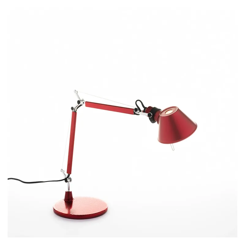 Artemide Tolomeo Micro tavolo, metalicky červená stolní lampa, 1x6W LED E14, 45+37cm Sleva
