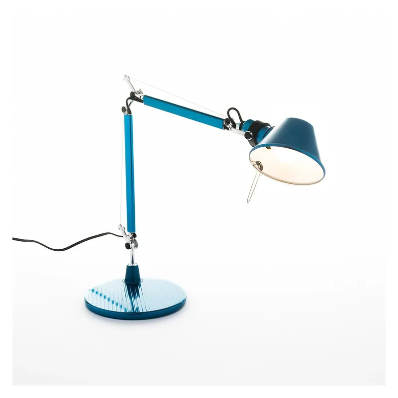 Artemide Tolomeo Micro tavolo, metalicky modrá stolní lampa, 1x6W LED E14, 45+37cm Hit Sezóny