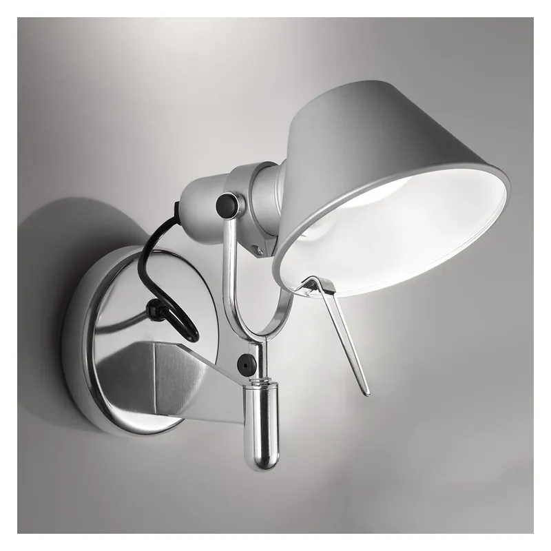 Nejprodávanější Artemide Tolomeo Faretto Halo, nástěnné designové svítidlo bez vypínače, max. 1x12W LED E27, hliník
