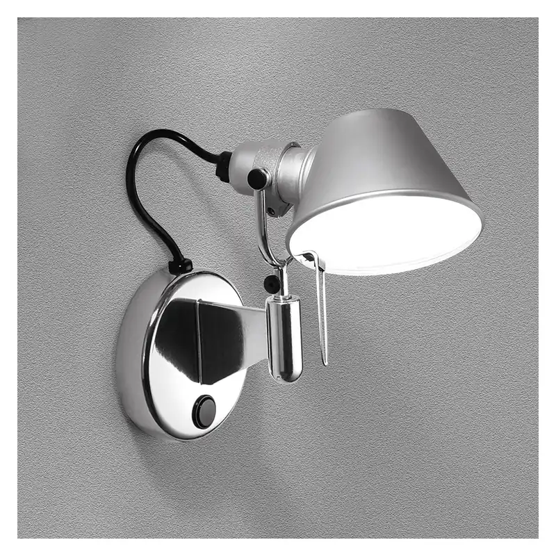 Akční Nabídka Artemide Tolomeo Micro Faretto Halo, nástěnné designové svítidlo s vypínačem, 1x60W E14, hliník
