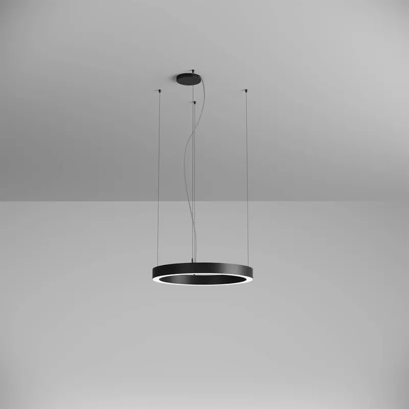 Arelux Xambit, černé závěsné kruhové svítidlo, 38W LED 4000K, prům. 60cm Cenový Hit