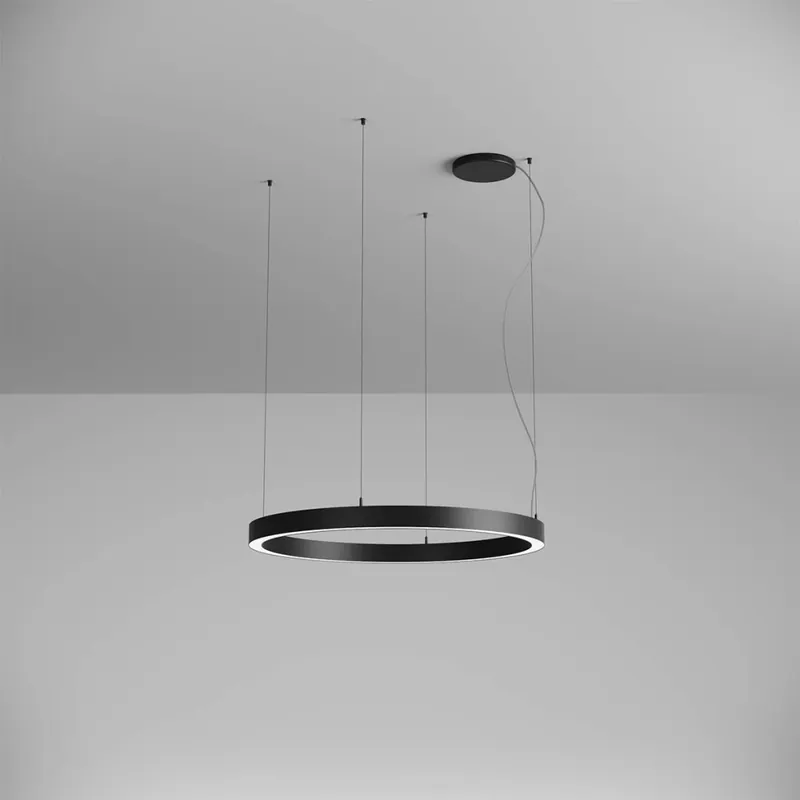 Arelux Xambit, černé závěsné kruhové svítidlo, 57W LED 3000K, prům. 90cm Nová Kolekce