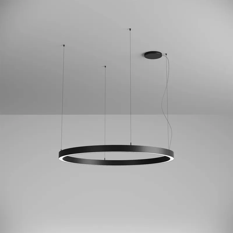 Arelux Xambit, černé závěsné kruhové svítidlo, 75W LED 3000K, prům. 120cm Bezpečná Platba