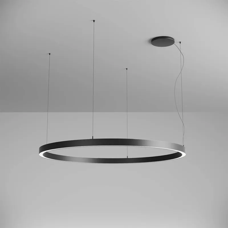 Top Prodej Arelux Xambit, černé závěsné kruhové svítidlo, 97W LED 3000K, prům. 154cm