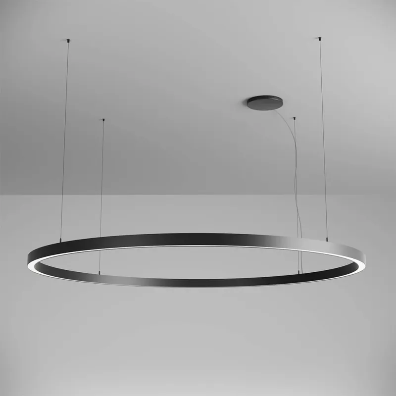 Arelux Xambit, černé závěsné kruhové svítidlo, 120W LED 4000K, prům. 204cm Cenově Výhodný