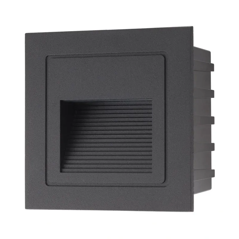 Arelux Xghost, černé venkovní zápustné svítidlo do stěny, 2W LED 3000K, 8,5x8,5cm, IP65 Zlevněný