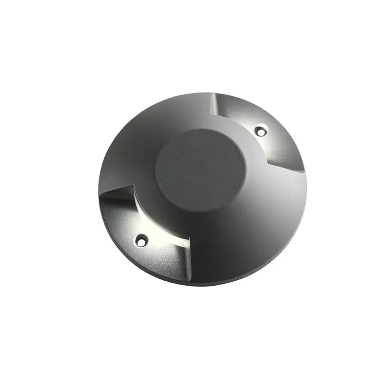 Levný Arelux Xpuck, šedé zemní svítidlo s dvojsměrným svícením, 2x6W LED 3000K, prům. 20cm, IP67
