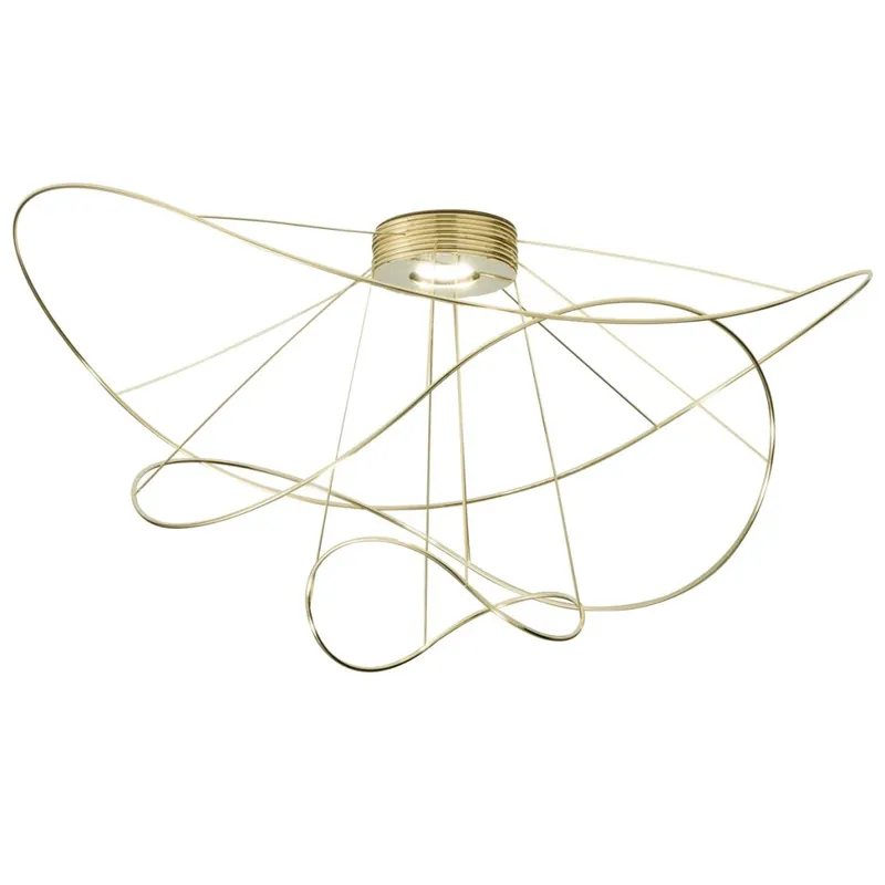 Axolight Hoops 3, zlaté stropní svítidlo, 16W LED 3000K stmívatelné, prům. 100cm, výška 51cm Ověřený