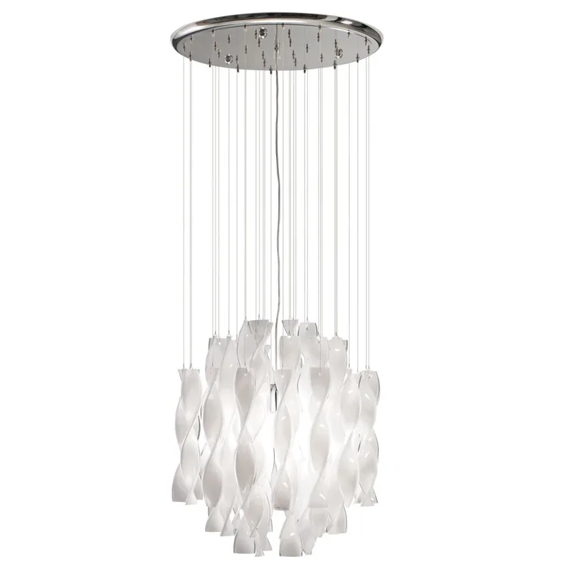 Sezónní Sleva Axolight Aura, luxusní závěsné svítidlo z bílého muránského skla, 1x150W E27, prům. 47cm, délka 160cm