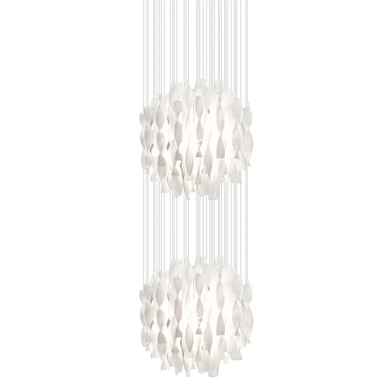 Axolight Aura, luxusní závěsné svítidlo z bílého muránského skla, 2x250W E27, prům. 60cm, délka 320cm Oblíbený