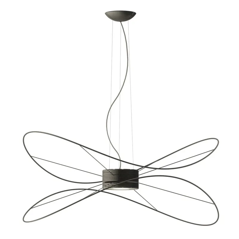Tovární Cena Axolight Hoops 2, černé závěsné svítidlo, 2x16W LED 3000K stmívatelné, prům. 100cm, výška 43cm