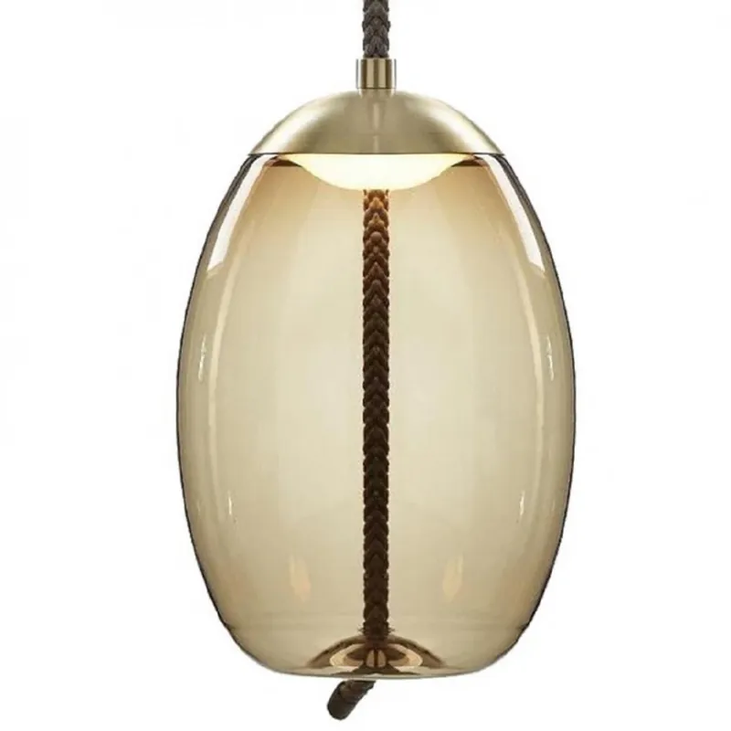 Nízká Cena Brokis Knot Uovo, závěsné svítidlo, hnědé kouřové sklo - mosaz, 14W LED 2700K stmívatelné, prům.30cm