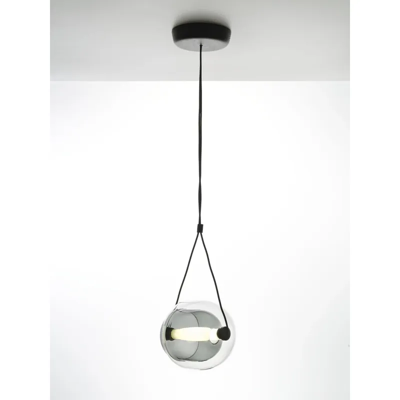Brokis Capsula, závěsné svítidlo s čirým vnějším a šedým kouřovým sklem uvnitř, 15W LED 2700K, šířka 29,5cm Koupit Online