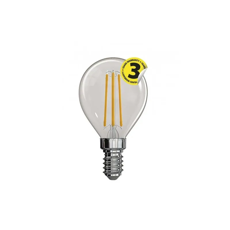 LED žárovka filament E14 3,4W, 470lm, náhrada za 40W, teplá bílá 2700K Autentický