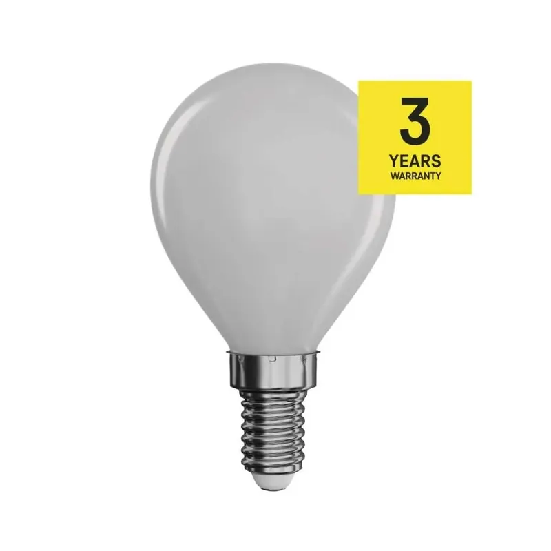 LED žárovka filament mléčná E14 3,4W, 470lm, náhrada za 40W, teplá bílá 2700K Sezónní Sleva