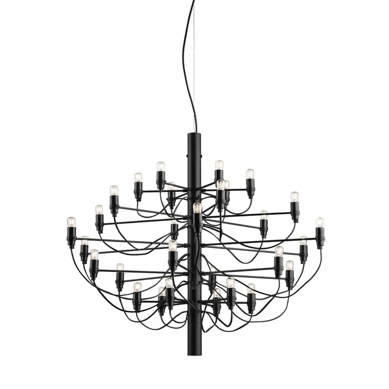 Poslední Šance Flos 2097-30, luxusní matně černý lustr, 30x15W E14 čirá, prům. 88cm, výška 72cm