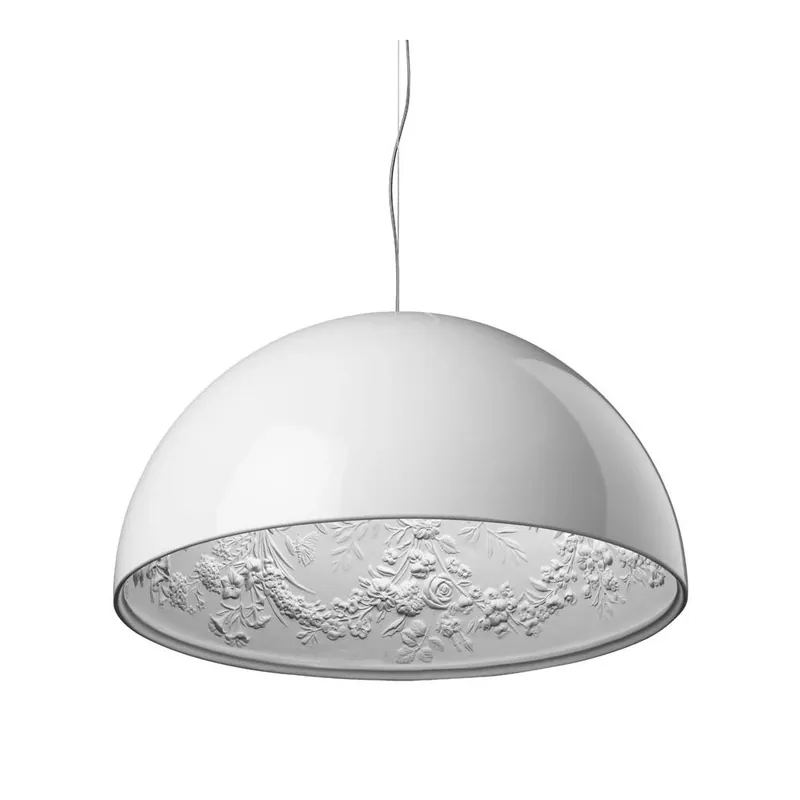 Cenový Hit Flos Skygarden S1, leskle bílé závěsné svítidlo s vnitřním štukem, 1x105W E27, prům. 60cm