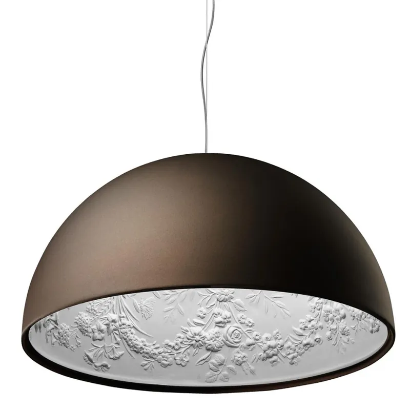 Dokud Zásoby Vydrží Flos Skygarden S2, matně hnědé závěsné svítidlo s vnitřním štukem, 1x205W E27, prům. 90cm