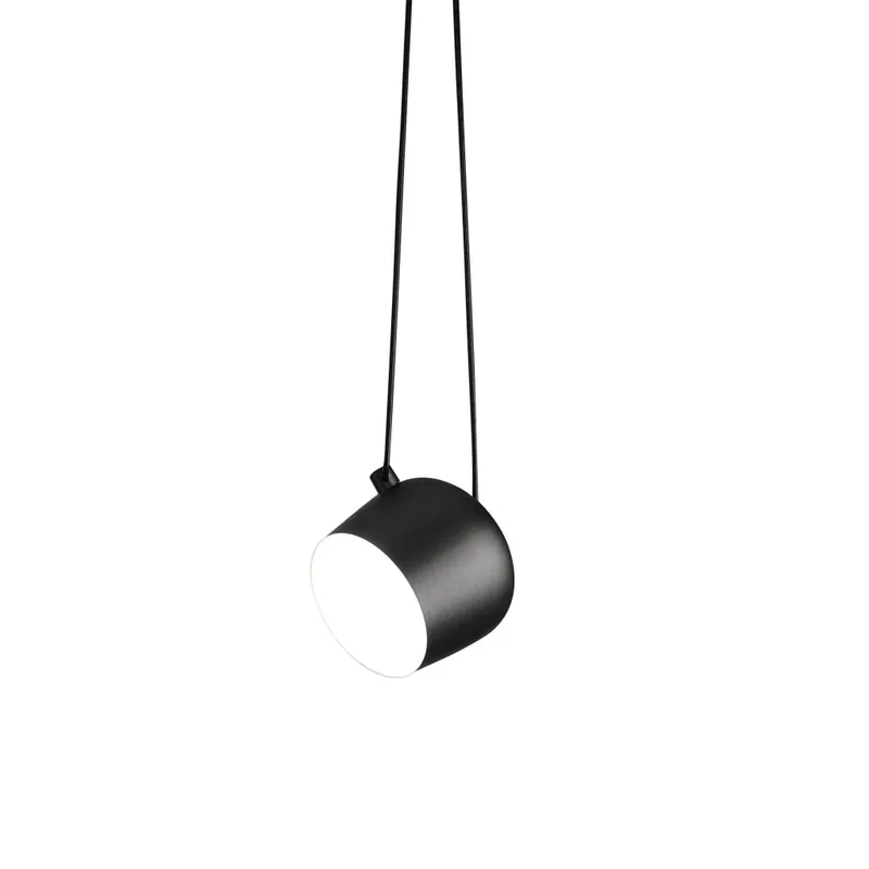 Jen Po Omezenou Doba Flos Aim, černé závěsné svítidlo pro připojení do stropní rozety, 16W LED 2700K, prům. 24,3cm