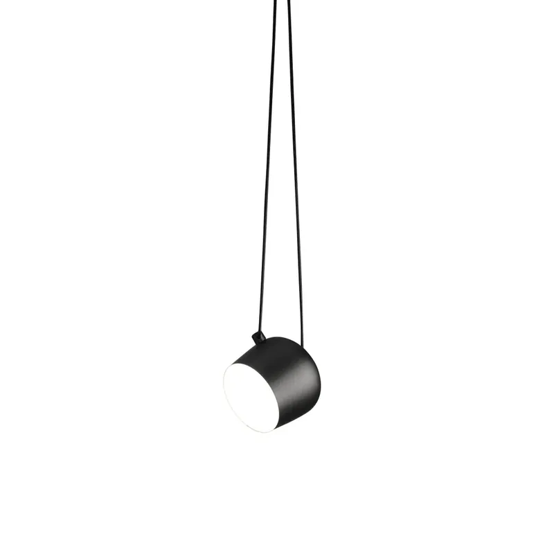 Super Cena Flos Aim small, černé závěsné svítidlo pro připojení do stropní rozety, 12W LED 2700K, prům. 17cm