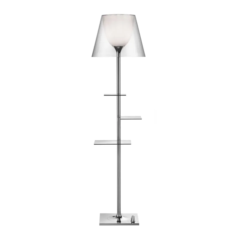 Flos Bibliotheque Nationale, stojací lampa s čirým difusorem, design Philippe Starck, 1x150W E27, 150cm Zlevněný