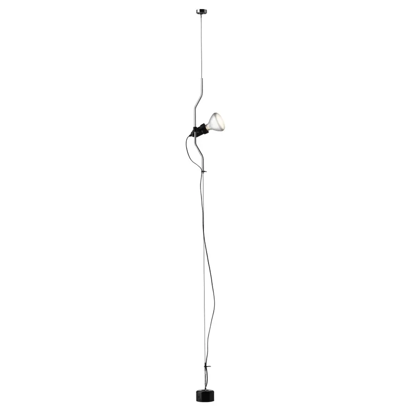 Cenově Výhodný Flos Parentesi, niklové svítidlo mezi podlahu a strop s vypínačem, 1x150W E27, max. 400cm