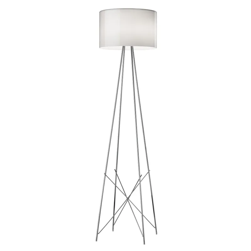 Výprodej Flos Ray F2, stojací lampa s širmem z bílého skla a stmívačem, 1x205W E27, výška 171 cm