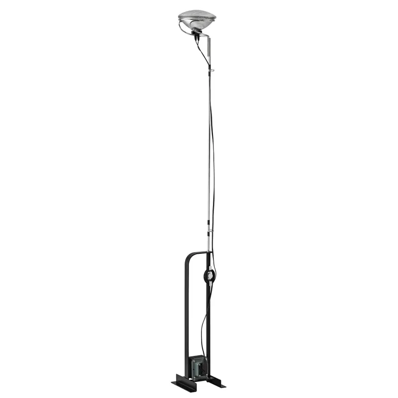 Flos Toio LED, černá industriální lampa pro nepřímé osvětlení, 1x23W PAR56, výška až 195cm Akční Cena